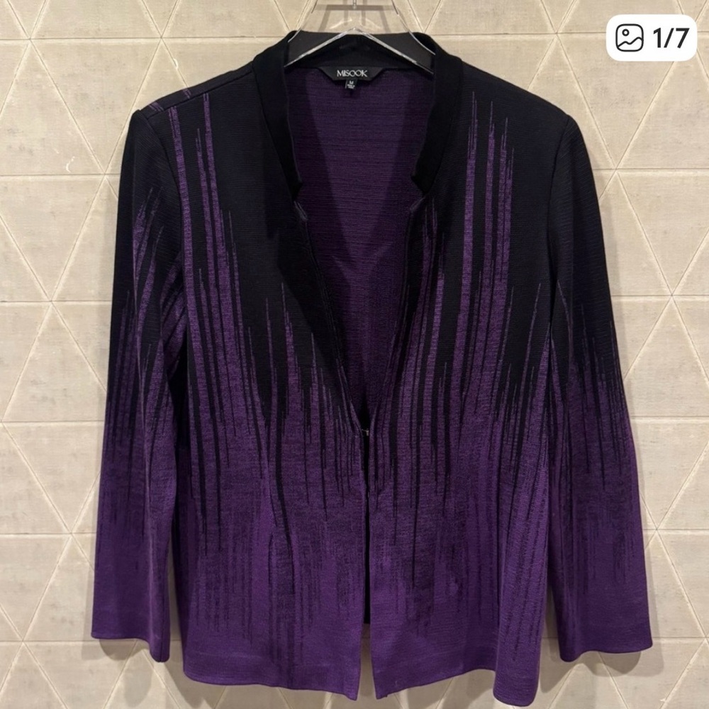 Misook Black and Purple Women's Blazer